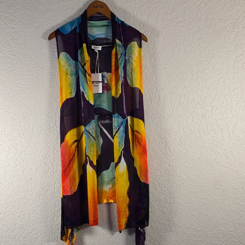 Dahling Multicolor Abstract Wearable Art Cardigan SizeS